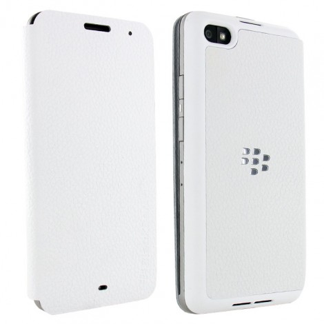 Blackberry Z30 Series Flip Case Leather | White